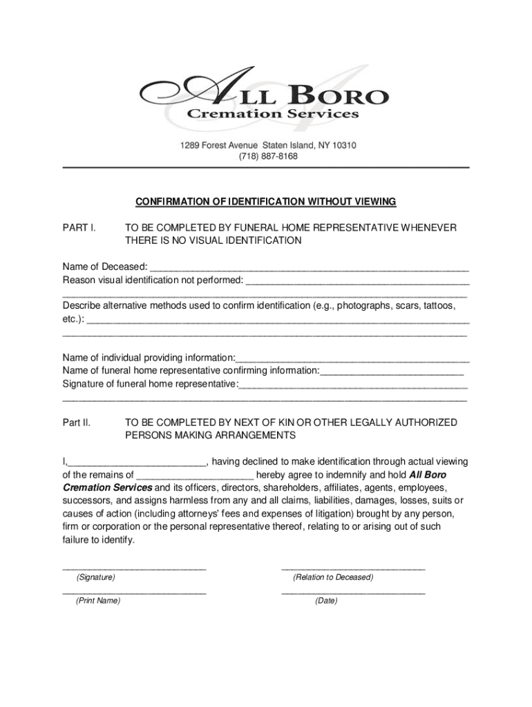 Cremation Authorization Liberty Grove Memorial Gardens Preview on Page 1