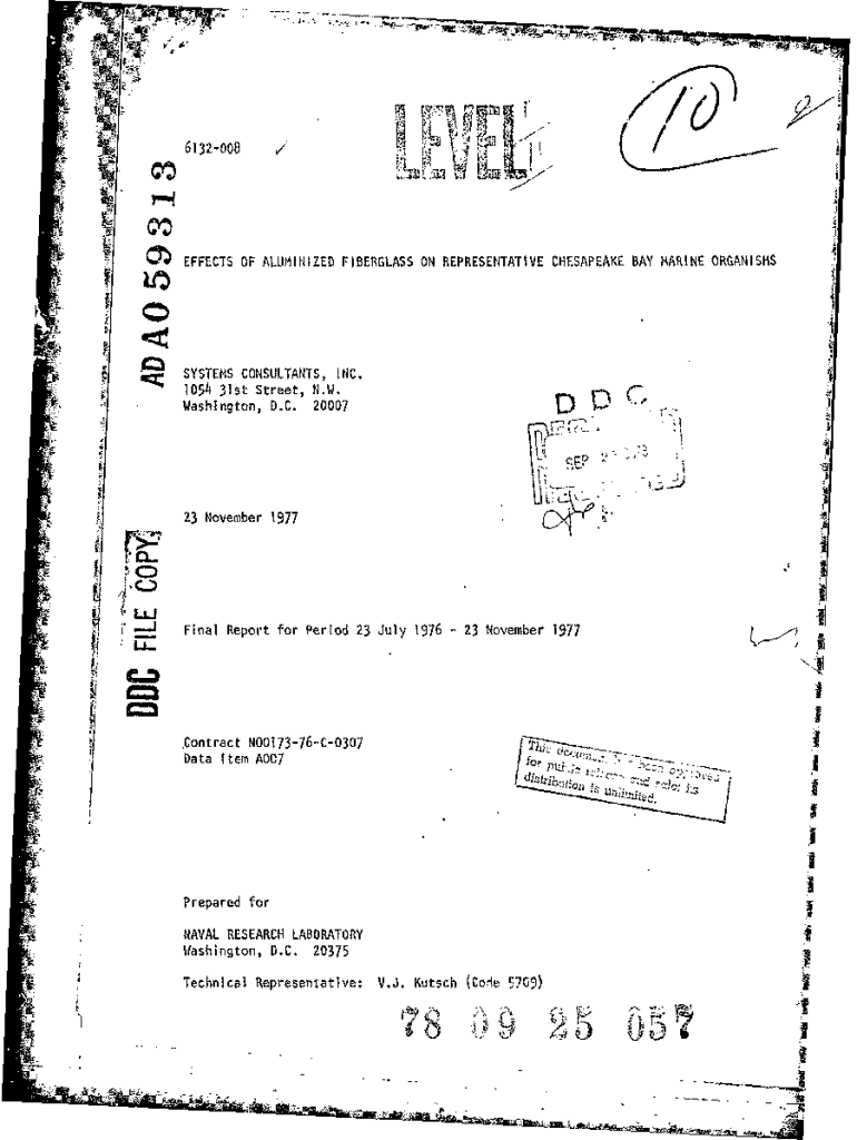 Fillable Online Effects of Aluminized Fiberglass on Representative