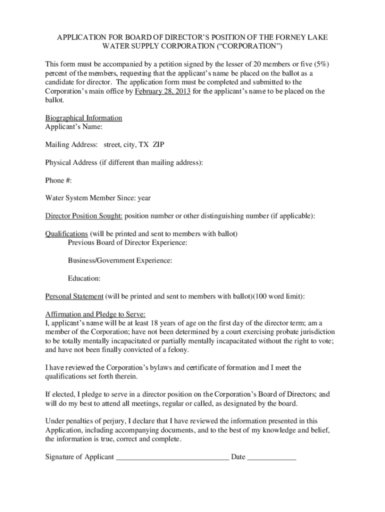 Fillable Online New Service Request Forney Lake Water Supply Fax