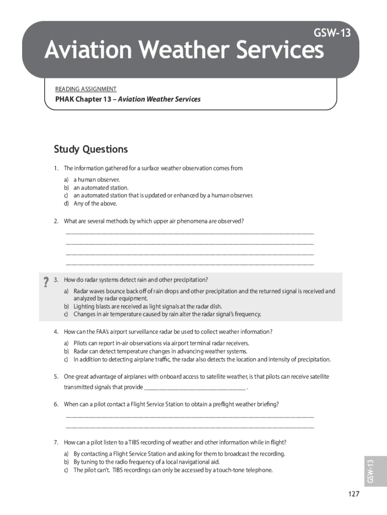 Fillable Online General Aviation Pilot's Guide to Preflight Weather