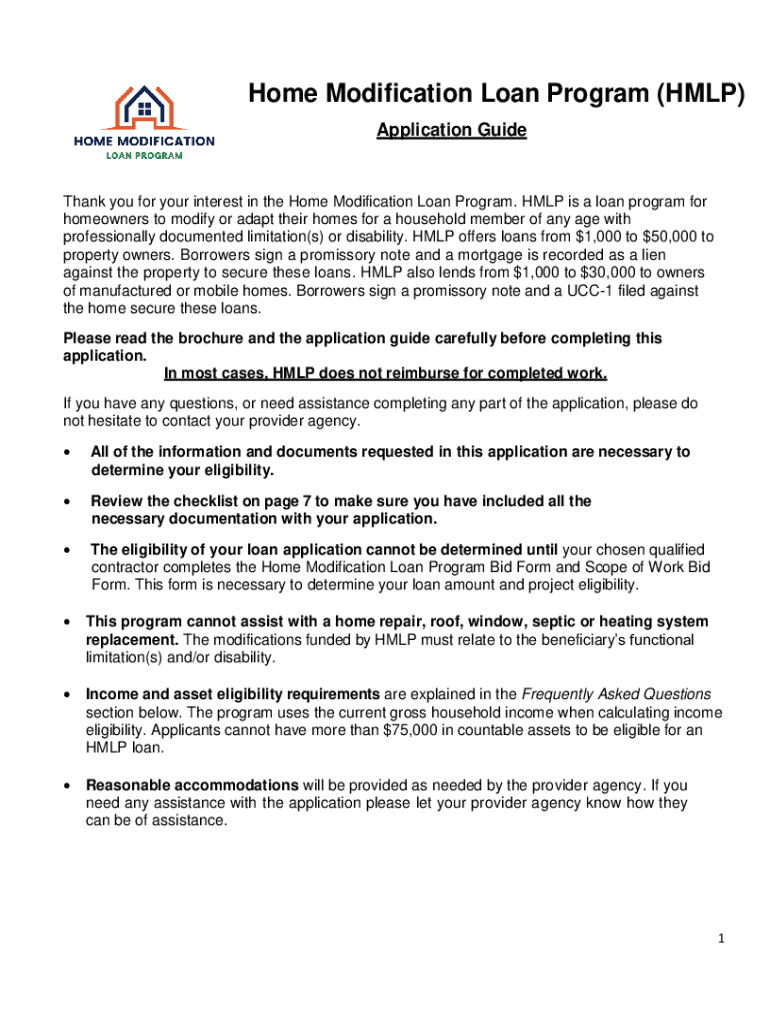 Fillable Online Home Modification for the Disabled Loan Program Fax