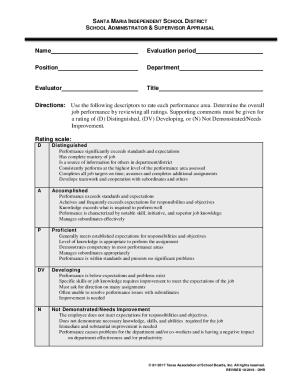 Director/Coordinator Level Appraisal Form
