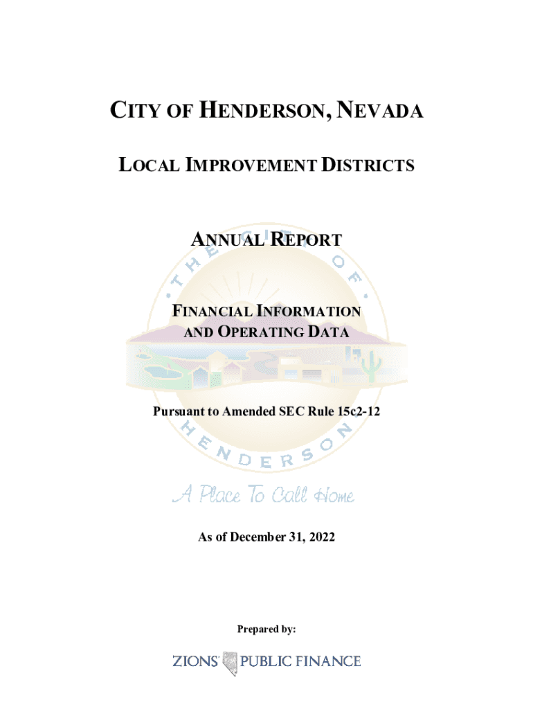 Fillable Online Local Improvement Districts Annual Report. Report to