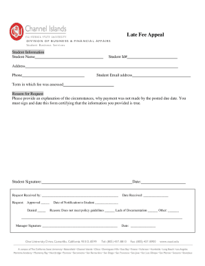 Late Fee Appeal Form - Forms - Student Billing Resources