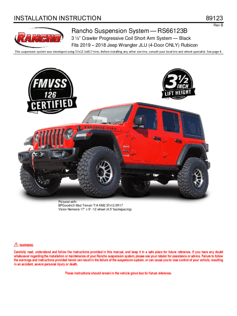 Fillable Online Introducing the 3.5" Crawler Short Arm Suspension
