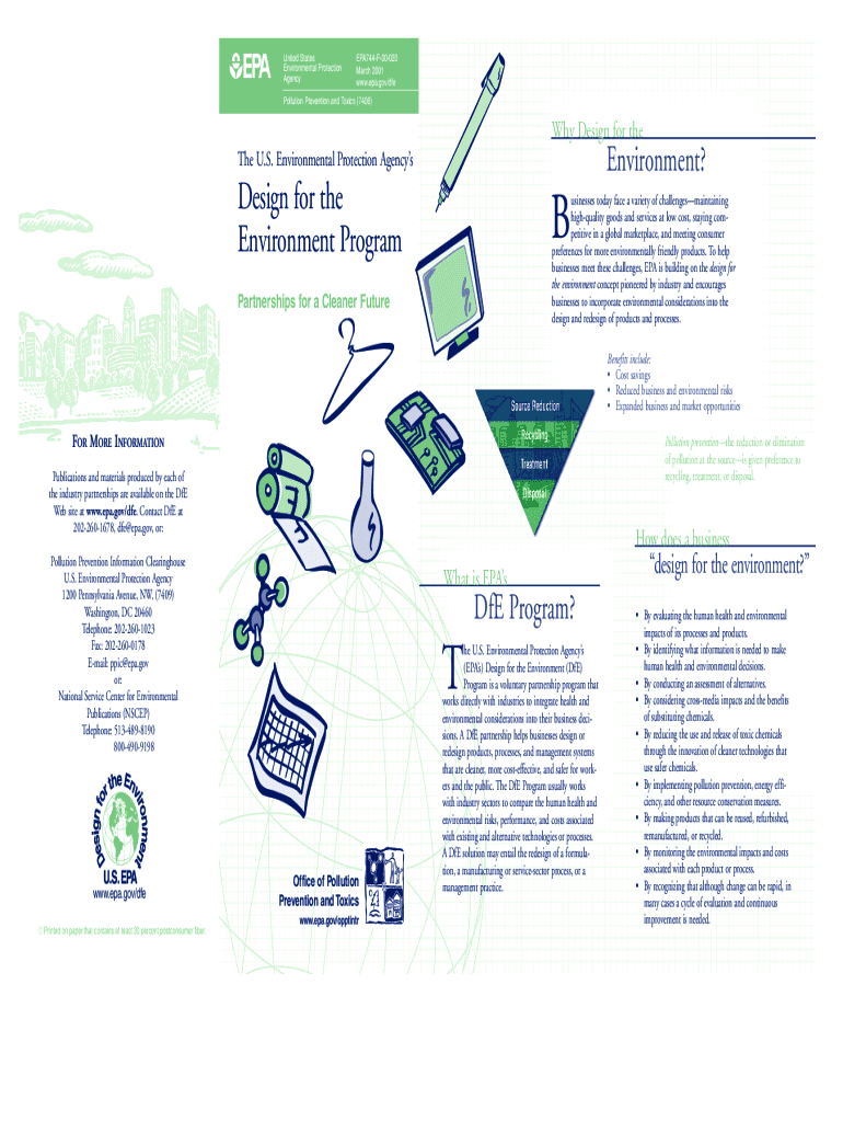 Fillable Online EPA. A brochure that explains EPA's Design for the ...