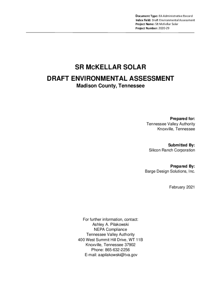 Fillable Online TVA Seeks Public Input on SR McKellar Solar Project Fax Email Print pdfFiller