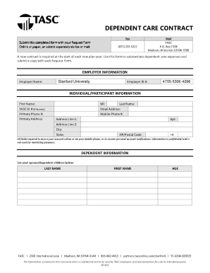 TASC Dependent Care Contract - Stanford