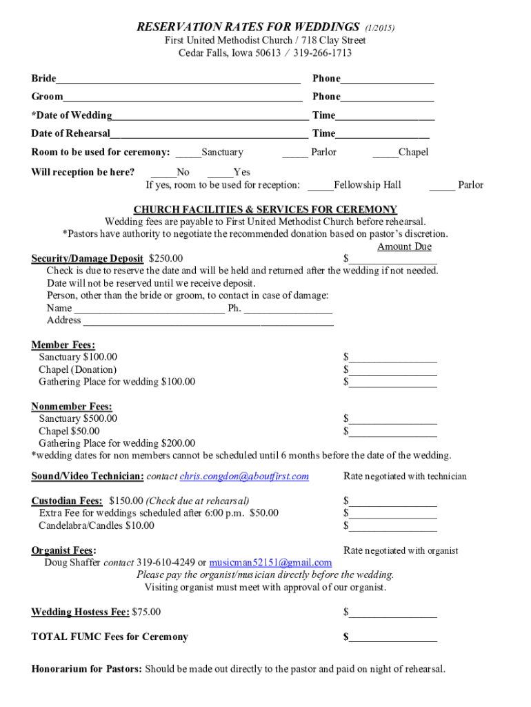Fillable Online First United Methodist Church of Cedar Falls Find A