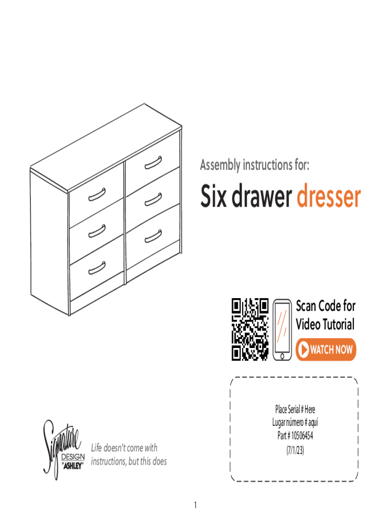 Fillable Online Grain Wood Furniture Shaker 6Drawer Dresser Assembly Fax Email Print