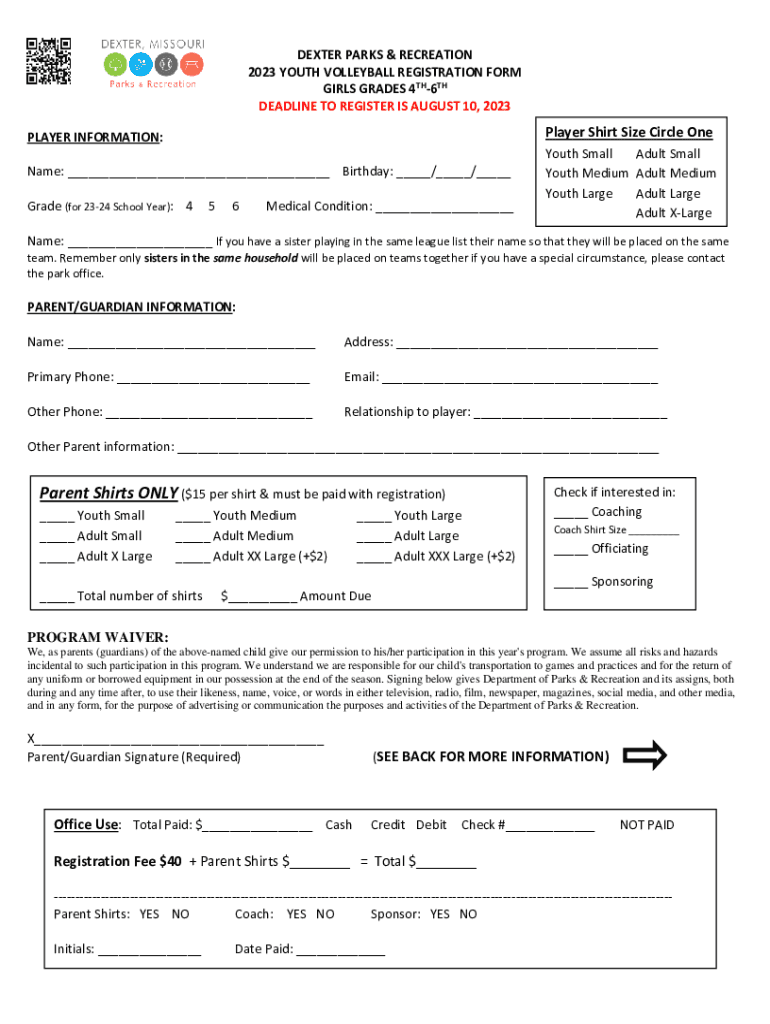 Fillable Online Dexter, MI Parks and Recreation Commission Fax Email Print pdfFiller