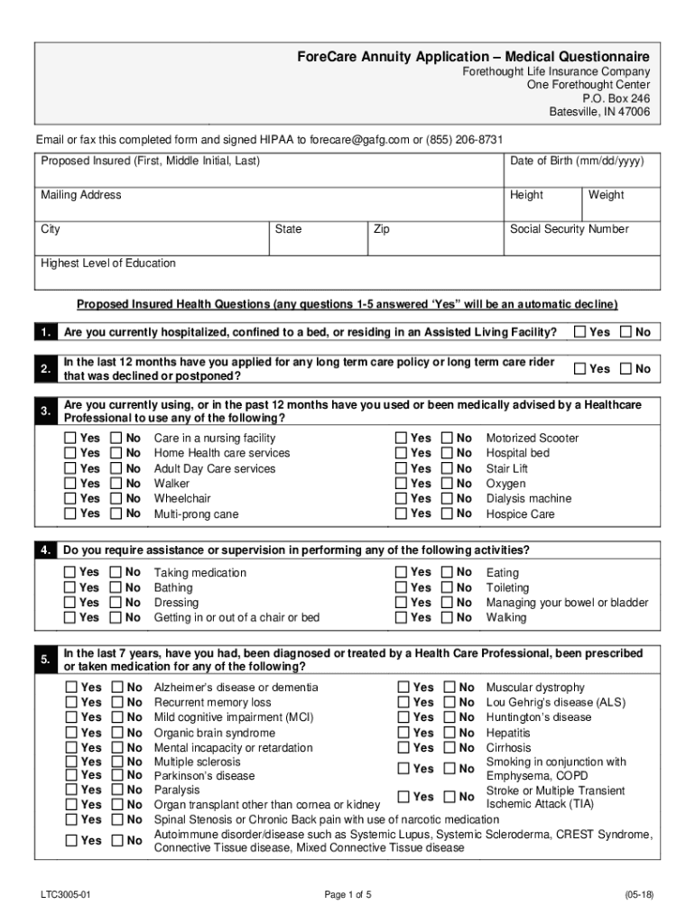Fillable Online Forethought Life Insurance Claim Form Fill Online