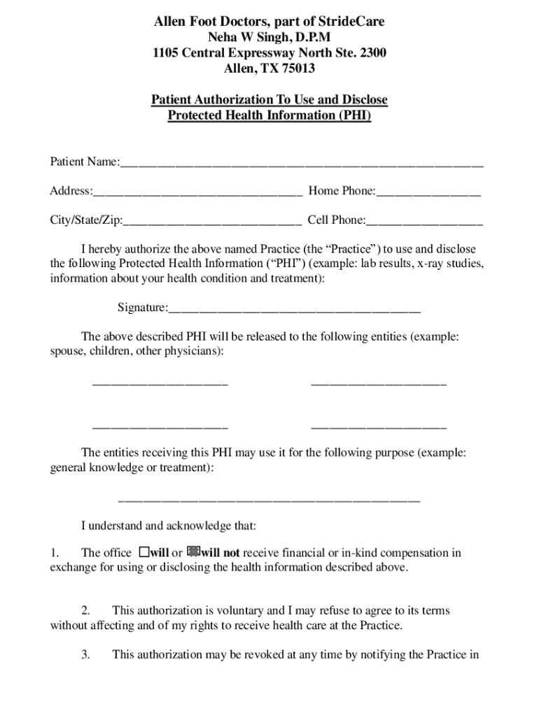 Fillable Online Allen Foot Doctors Join Largest Podiatric Group in