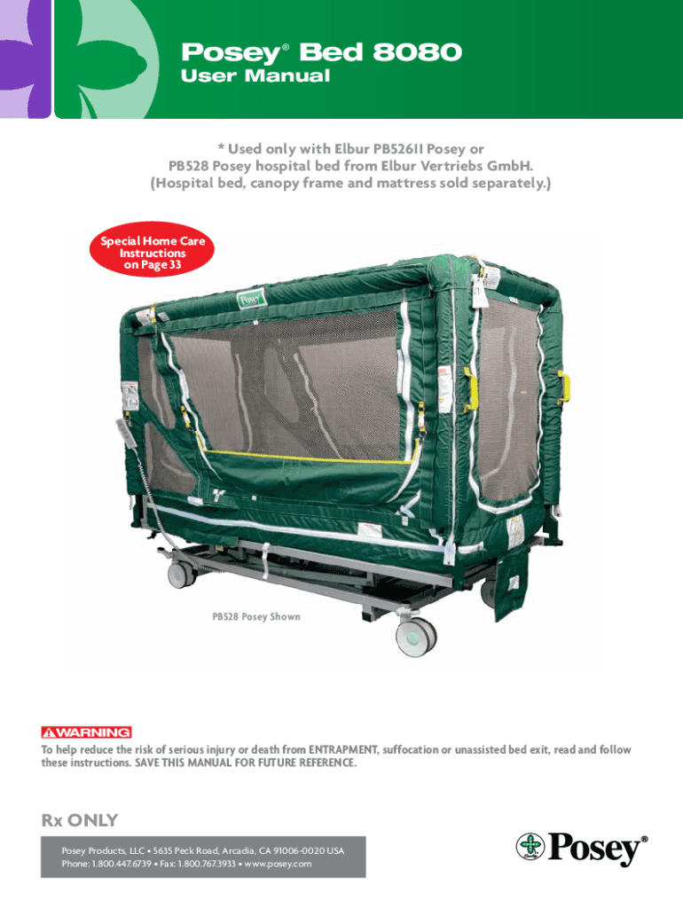 Fillable Online Posey Bed 8080 User Manual Fax Email Print pdfFiller