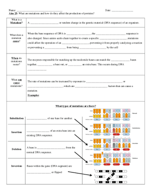 Fillable Online mutation student notes.docx Fax Email Print - pdfFiller