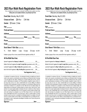 5K Registration Form Templates