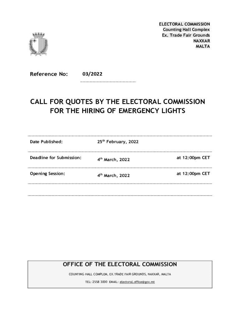 Fillable Online electoral gov Electoral Commission of Malta Request for