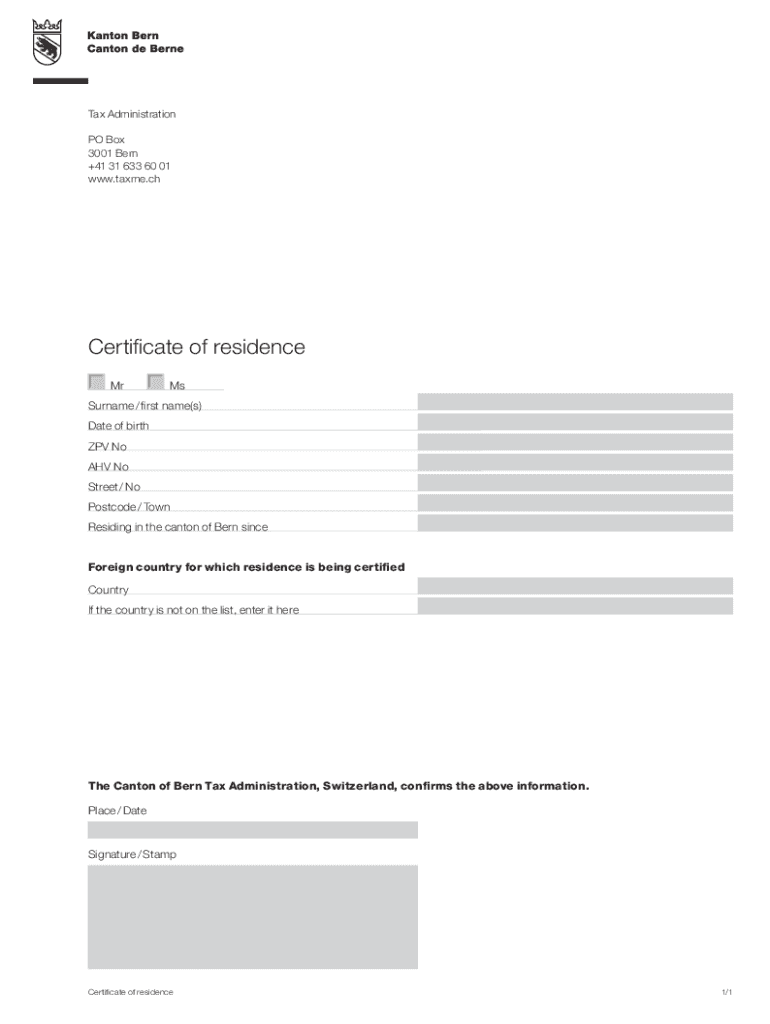 Fillable Online Certificate Of Residence Certificate Of Residence Fax Fillable Online Certificate Of Residence Certificate Of Residence Fax