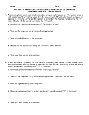 Fillable Online schoolwires henry k12 ga ARITHMETIC AND GEOMETRIC ... image.