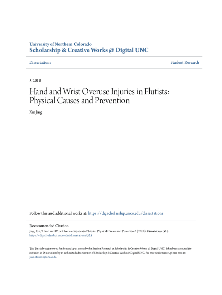 Fillable Online Hand and Wrist Overuse Injuries in Flutists Fax Email
