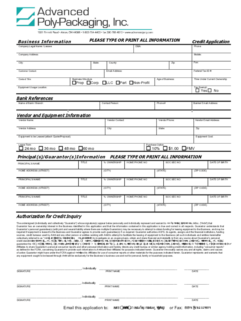 Fillable Online Lease Application for Credit Fax Email Print - pdfFiller
