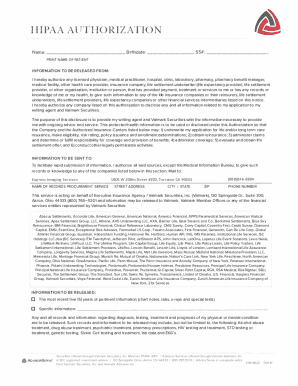 Authorized Representative/ HIPAA Form