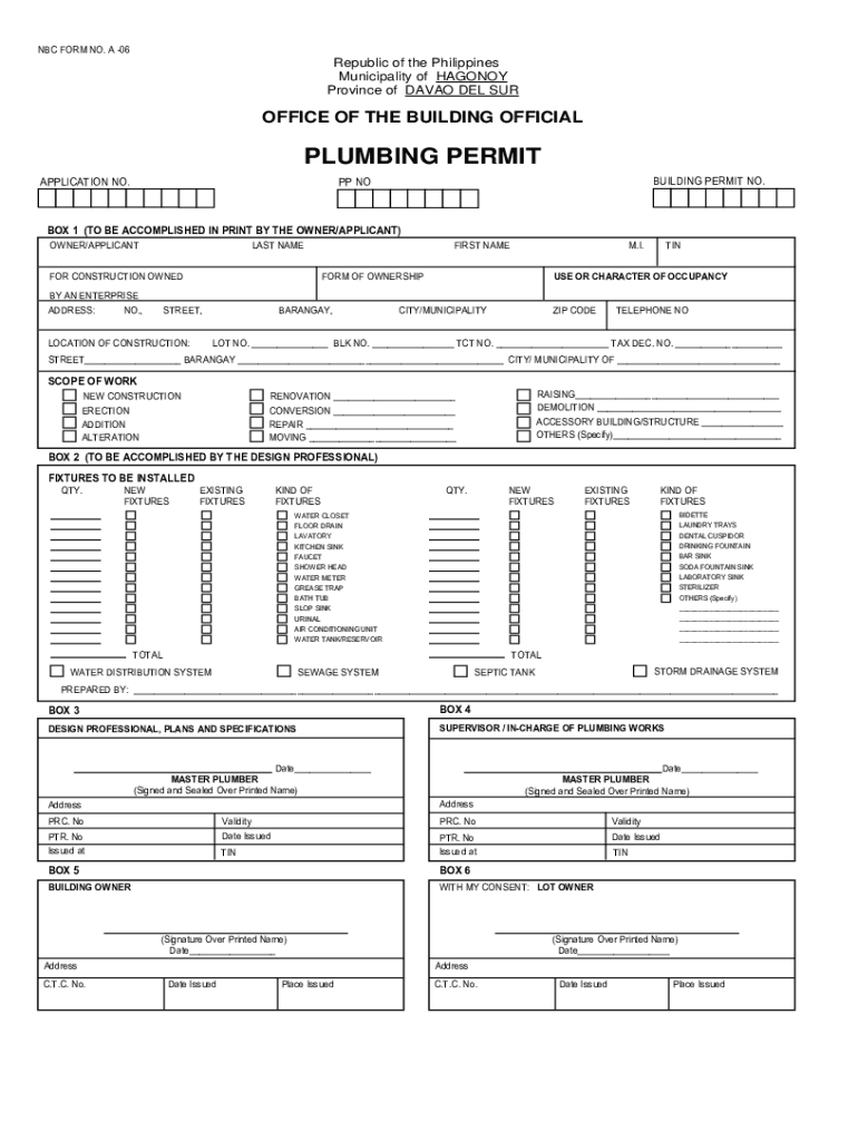 Fillable Online Building Permit Form Download Philippines Fill Online