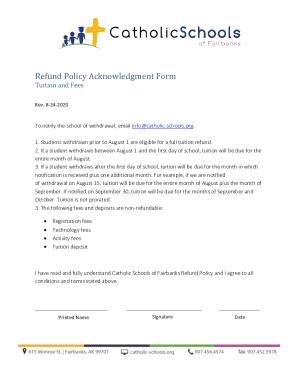 Fillable Online Refund Policy Acknowledgment Form Fax Email Print ...