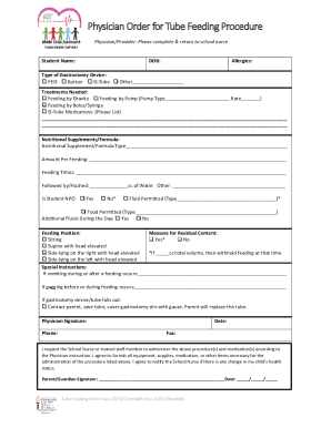 Tube Feeding Treatment Authorization Form