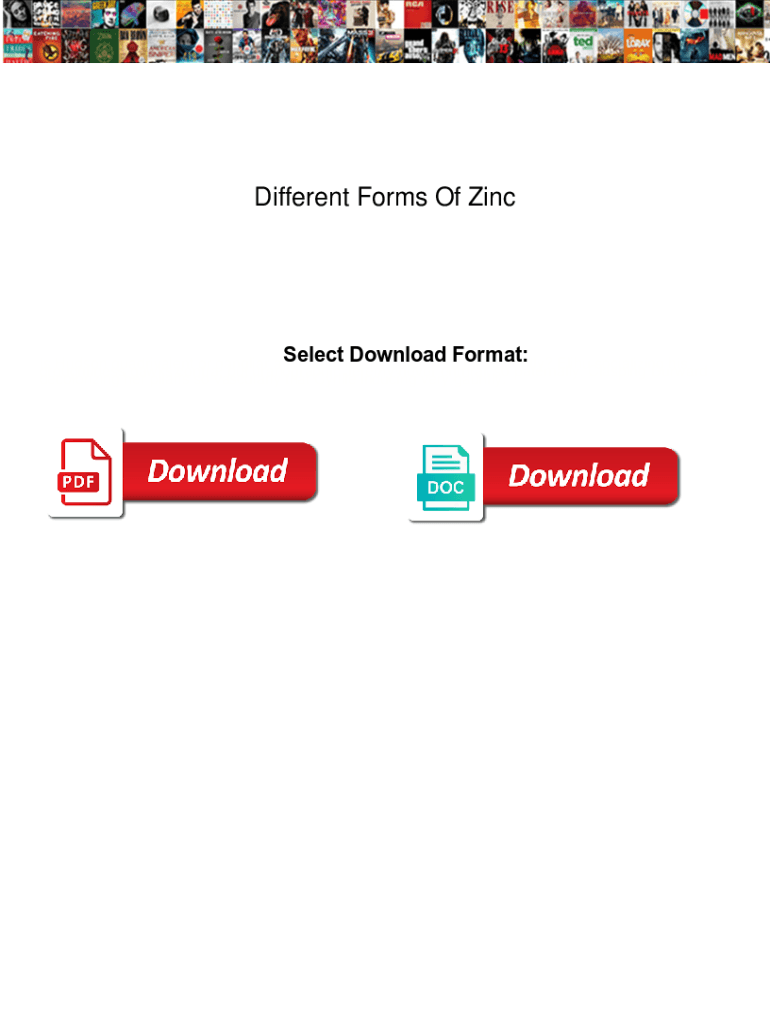 Fillable Online Different Forms Of Zinc. Different Forms Of Zinc