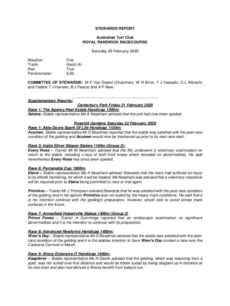 Fillable Online stewards report Fax Email Print - pdfFiller