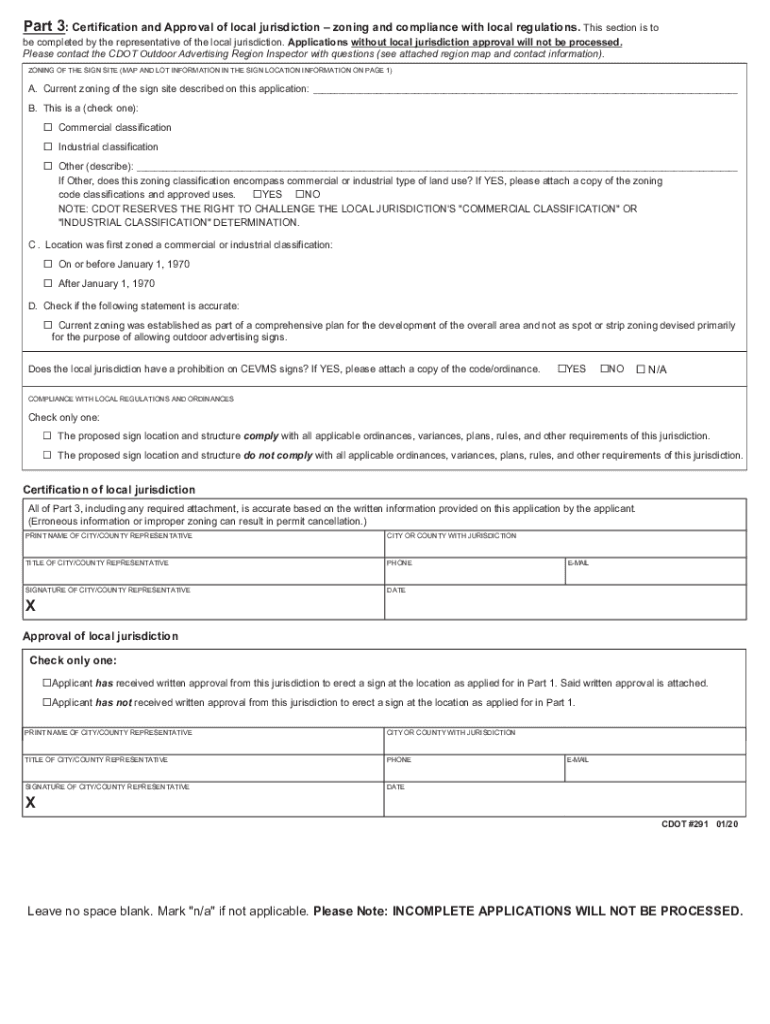Fillable Online Outdoor Advertising Permit Application (Form 291B) Fax Email Print pdfFiller