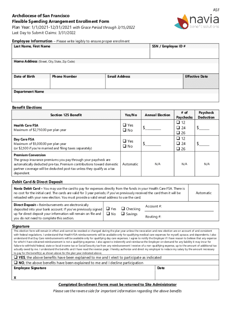 Archdiocese of San Francisco Flexible Spending Preview on Page 1