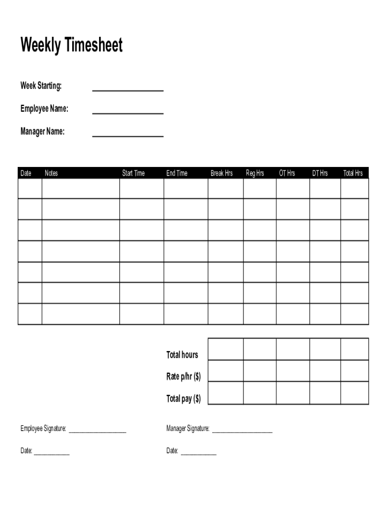 Employee Timesheet Templates for The Whole Team Preview on Page 1