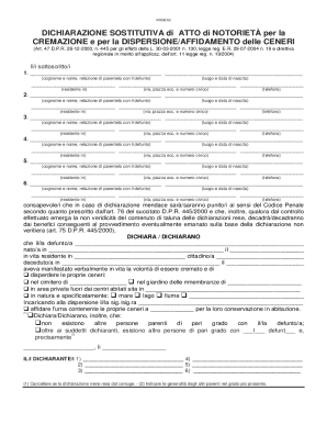 dichiarazione sostitutiva dell'atto di notorieta' ai fini ...