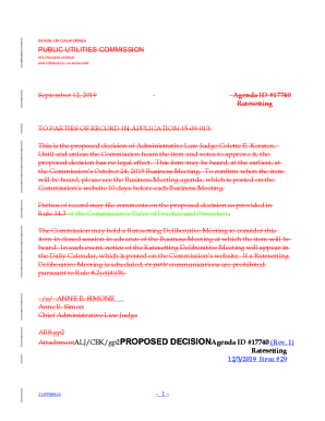 A1509013 Decision Approving Limited Modifications to Decision 18-06-028 12-5 - A1509013 Rev. 1 Decision Approving Modificatio