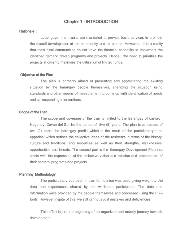 Fillable Online COMPREHENSIVE BARANGAY DEVELOPMENT PLAN ... Fax Email ...