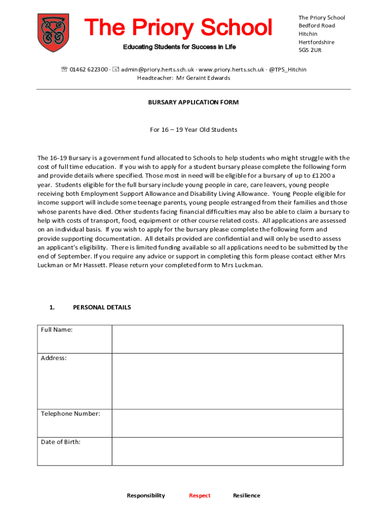 Fillable Online BURSARY-APPLICATION-FORM. Fax Email Print - pdfFiller