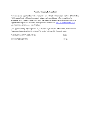 Parental Consent/Release Form