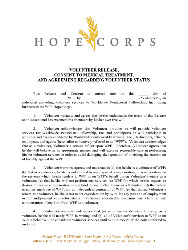Fillable Online Volunteer Consent Form Fax Email Print - pdfFiller