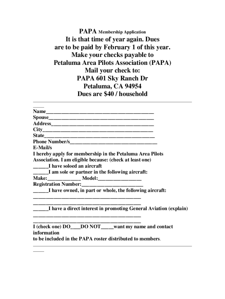 Fillable Online Pesticide Applicators Professional Association PAPA