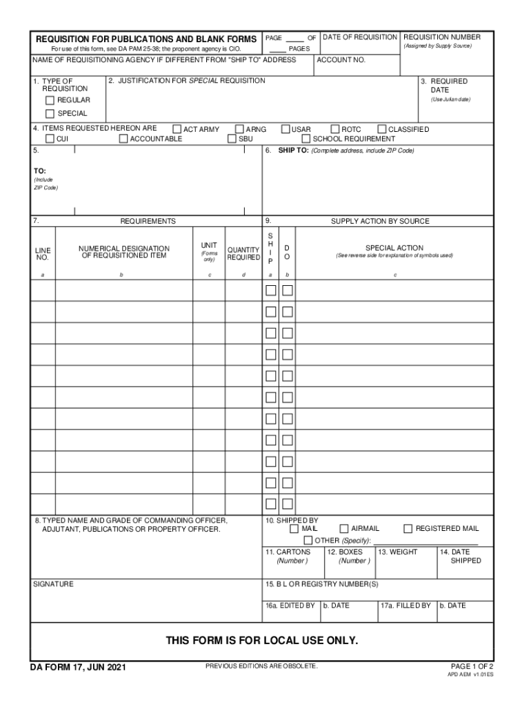 Fillable online armypubs army creating a requisition business
