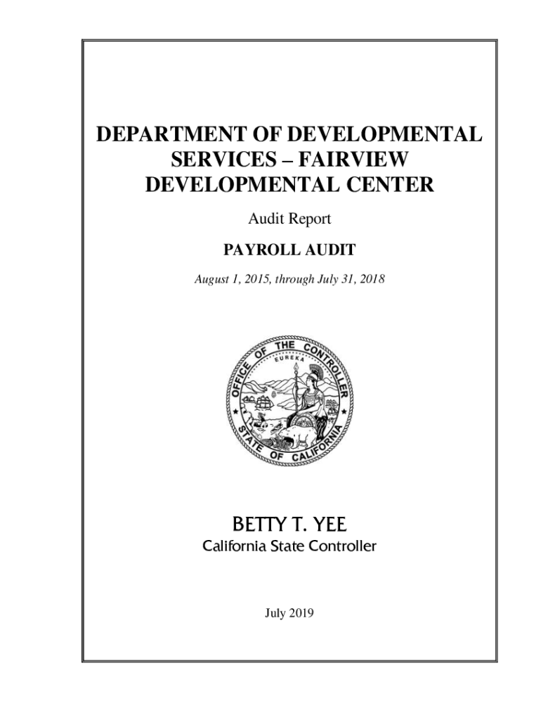Fillable Online Department of Developmental Services Fairview