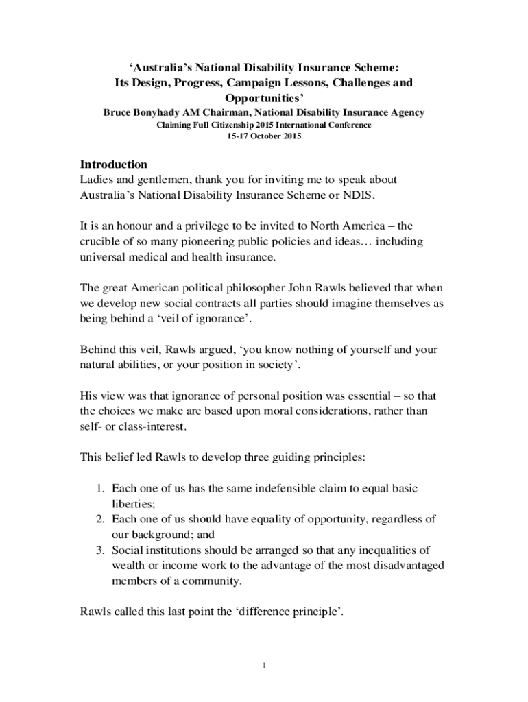 Fillable Online The Independent Review of the National Disability