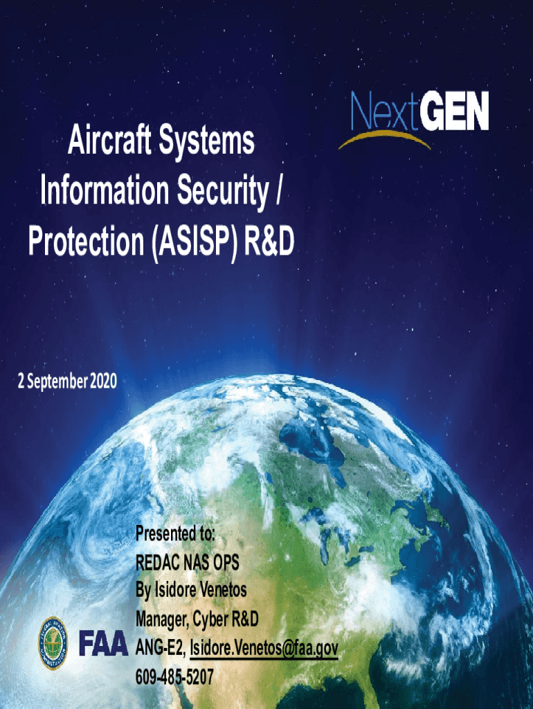Fillable Online Aircraft Systems Info Security Protection (ASISP) R&D ...