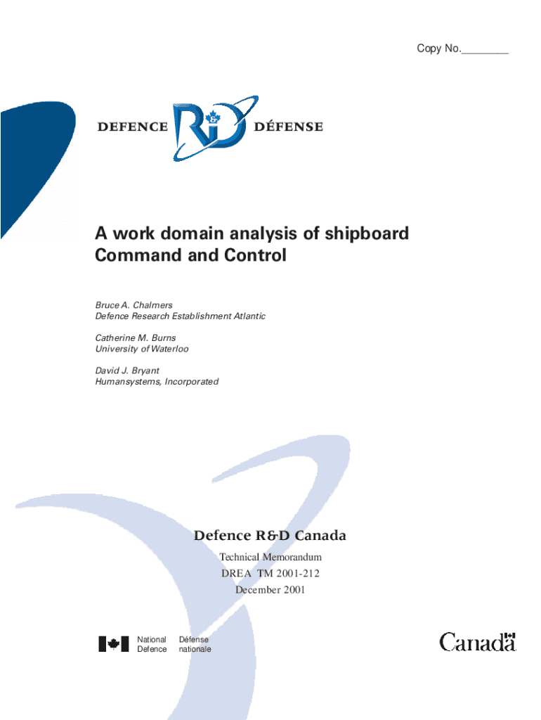 Fillable Online Work domain model to support shipboard Command and
