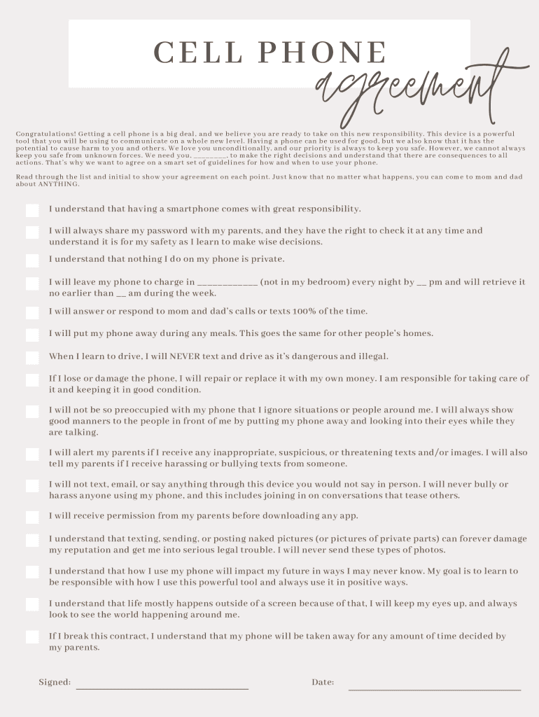 Fillable Online Cell Phone Agreement Template Fax Email Print pdfFiller Fillable Online Cell Phone Agreement Template Fax Email Print pdfFiller