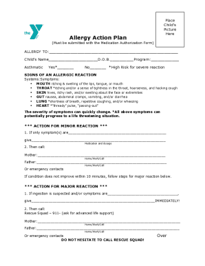 Fillable Online BASE Allergy Action - 663078859