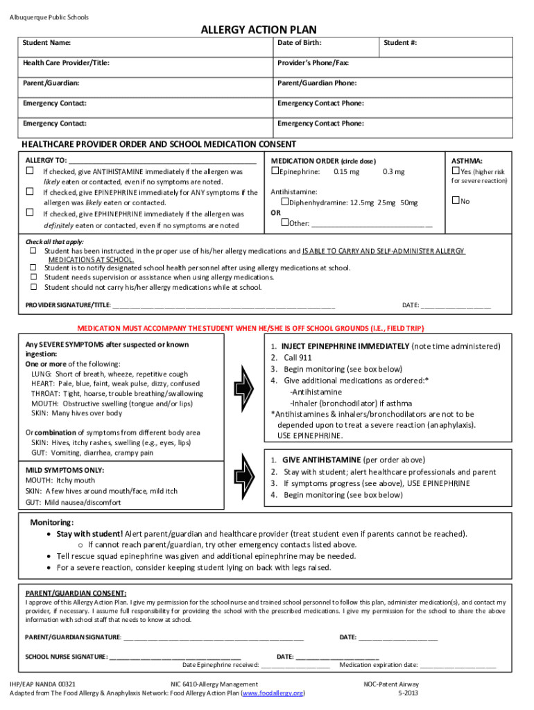 Fillable Online Instructions and Special Diet Authorization Form