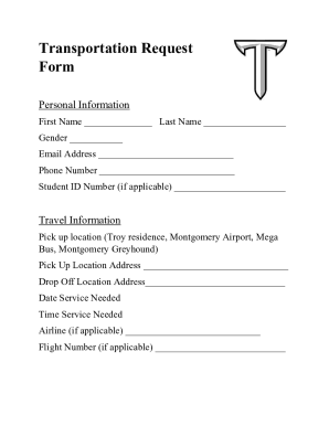 Fillable Online Transportation Request Form (002) Fax Email Print ...